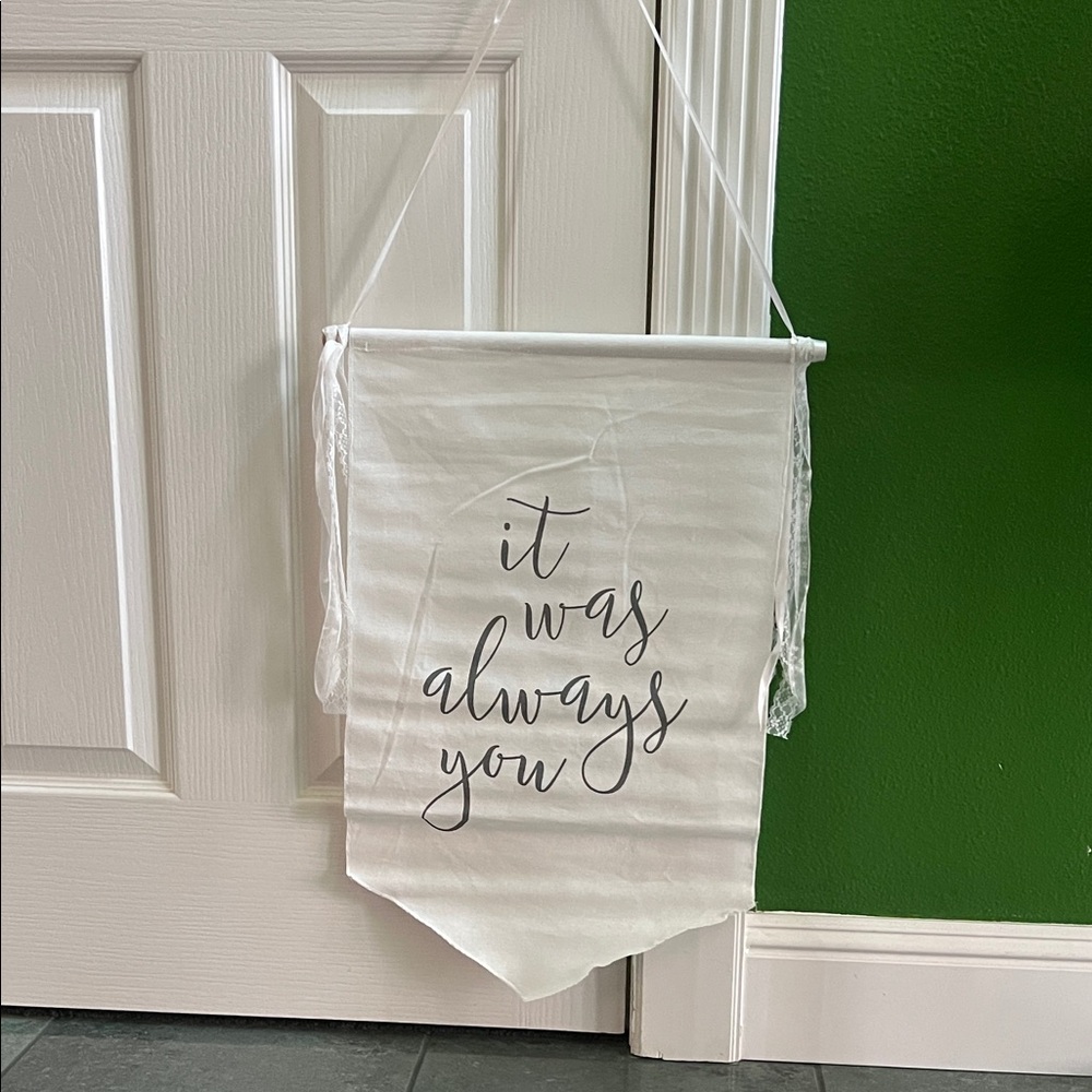 White Wall Hanging with Inspirational Quote
